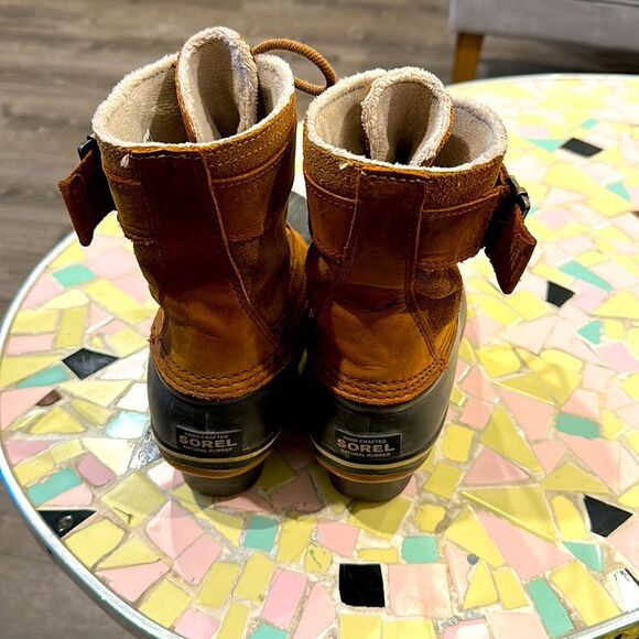 SOREL Winter Fancy Lace II Warm Waterproof Suede Top Size 7.5 Boots - Picture 6 of 8